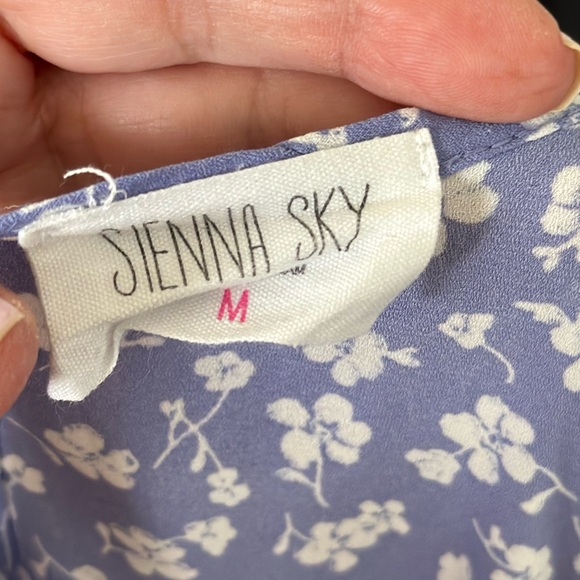 Sienna Sky Blue White Midi Wrap Dress - Picture 2 of 4